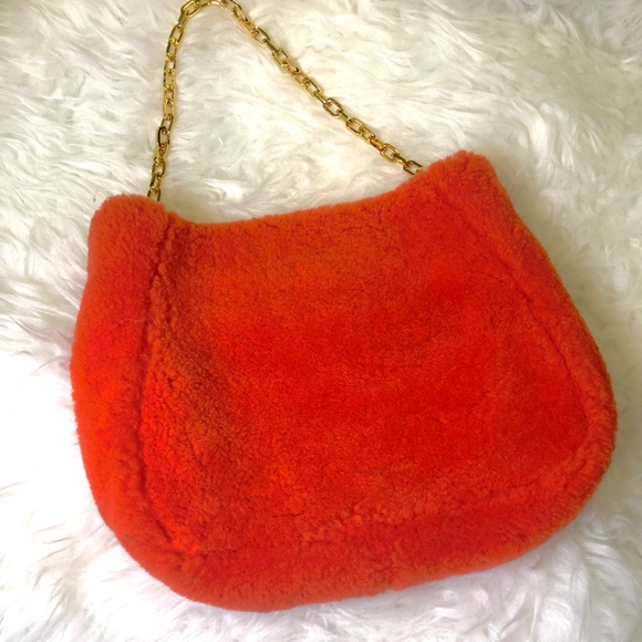 Tory Burch Fun Fur Clutch Handbag Shearling Purse - Picture 2 of 7